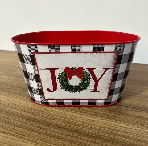 Cachepot metal xadrez Joy 20x11cm Cód. 1113776 - comprar online