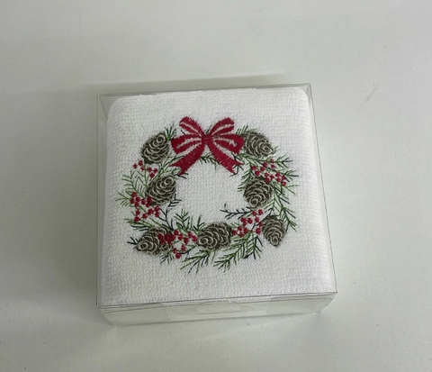 Toalha de lavabo Pinhas com laço c/ 2 unid Cód. 1202902 - comprar online