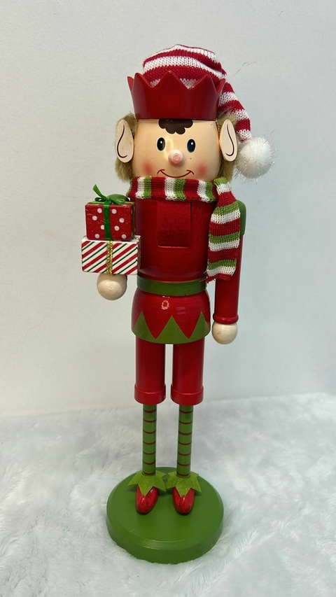 Quebra nozes duende com touca listrada 38cm cód. 1402 - comprar online