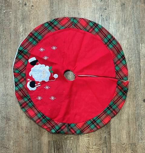 Saia para árvore Noel barra xadrez verm 70cm Cód. 1557 - comprar online