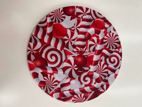 Kit sousplat candy vermelho e branco 6 pçs 35cm Cód. 1567 - comprar online