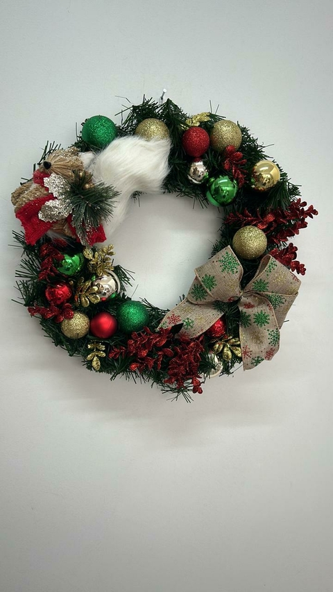 Guirlanda verde, dourada e vermelha com esquilo 45cm Cód. 2001 - comprar online