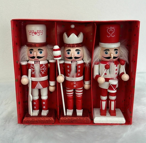 Quebra nozes verm branco com 3 unid. 16cm cód. 2027 - comprar online