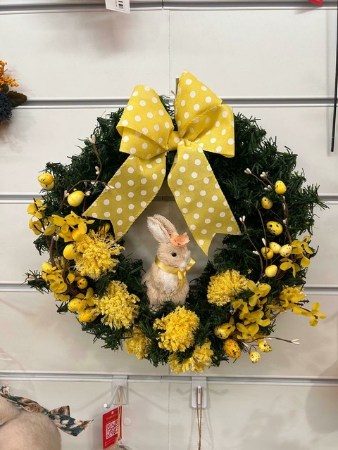 Guirlanda com coelho amarela 40cm Cód. 2137