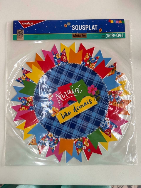Sousplat Festa Junina pc com 4 unid. Cód. 23012926