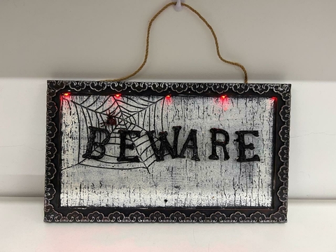 Quadro Beware com som e mov 47x27cm Cód. 29003694