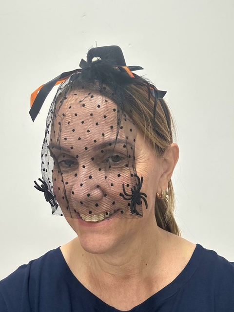 Tiara com tule poá preto Cód. 29004030 - comprar online