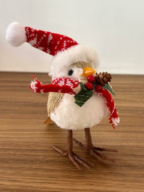 Pássaro natural com gorro 16cm Cód. BC1711 - comprar online