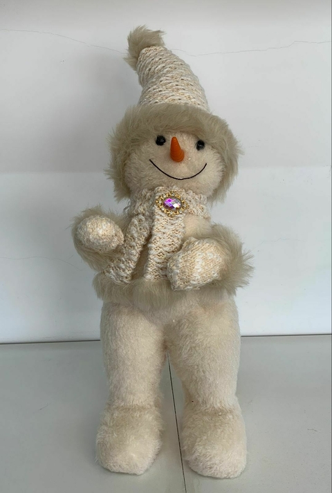 Boneco de neve creme broche 50cm Cód. BC2569