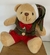 Ursinho de pelúcia com roupa xadrez verde vermelho 20cm Cód. BT3191