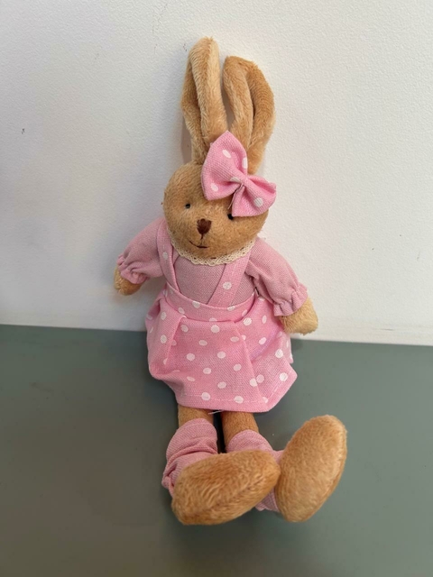 Coelha rosa com poá 24cm Cód. CO1508B - comprar online