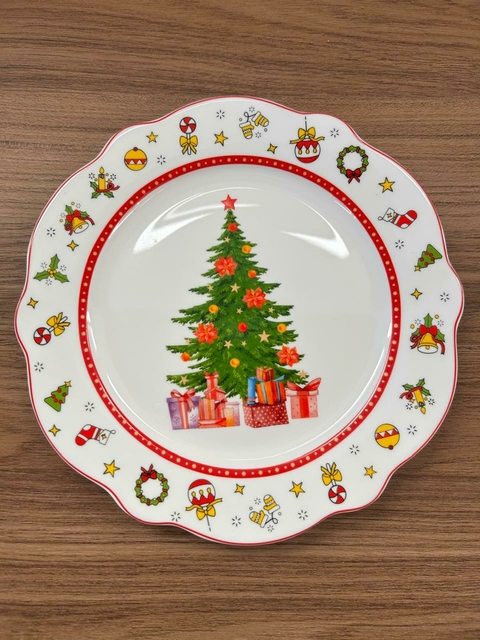 Prato de sobremesa árvore de Natal 21cm kit com 6 pçs Cód. MP442 - comprar online