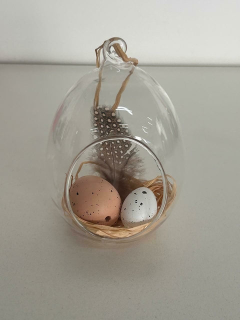 Pendente com ovos branco e rosa 11cm Cód. OV568 - comprar online