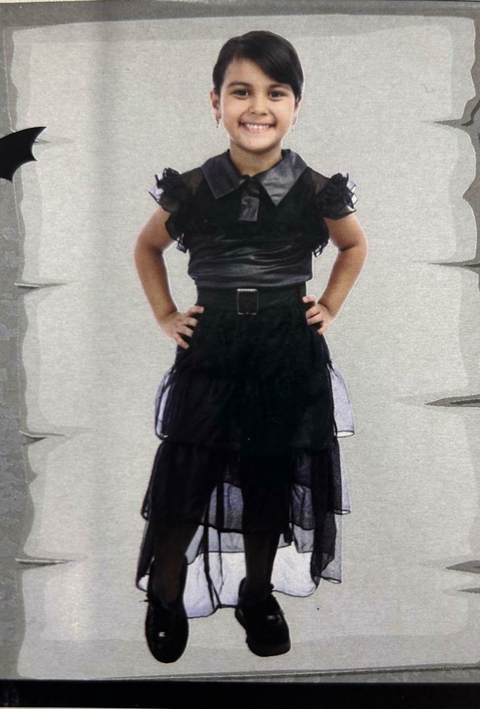 Fantasia vestido Wandinha infantil tam G Cód. 29005964