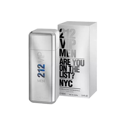 Perfume Masculino 212 VIP Men Carolina Herrera Eau de Toilette 100ml - Incolor Importado 100% Original