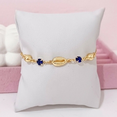 Pulseira folheada a ouro 18k búzios - REF390