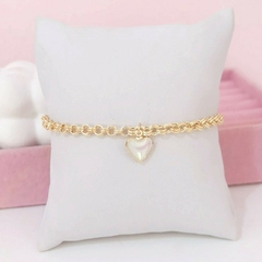 Cód 392 - Pulseira folheada ouro com coração
