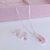 Cód 418 - Conjunto folheado a prata gota rosa