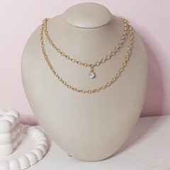 Colar duplo folheado a ouro - REF460