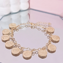 Pulseira dez mandamentos folheada a ouro - REF459