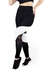 Calça Legging Cintura Alta Assimétrica com Detalhe em Branco Detalhe em Tulê e Tela Preto REF: LX122 - TopForma