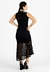 Vestido De Renda Gola Alta Preto Midi | REF: VRP3 - TopForma