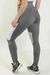 Calça Legging Cintura Alta Assimétrica com Branco Detalhe em Tulê Cinza | REF: FDR10 - TopForma
