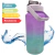 Garrafa De Águá Squeeze Esportiva Motivacional Colorida Canudo Adesivos Stickers 2 Litros Lilás (Roxo) na internet