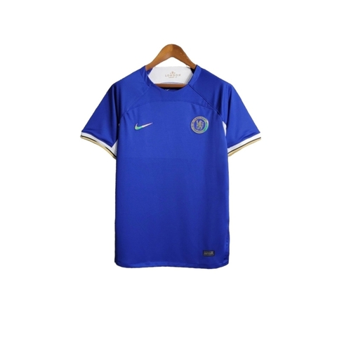 Camisa Chelsea I 23/24 - Torcedor Nike Masculina - Azul com detalhes em branco e dourado