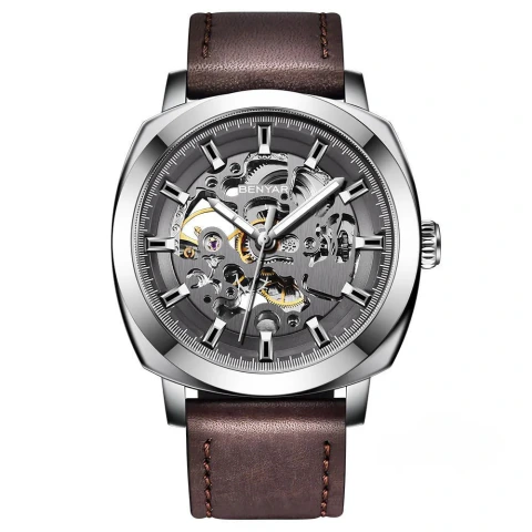 Relógio BENYAR Masculino Mecânico Automático Esqueleto 45mm Tourbillon 30M