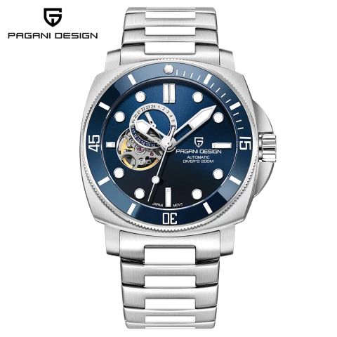 Relógio Pagani design mecânico masculino gmt automático luxo safira nh39a 200m