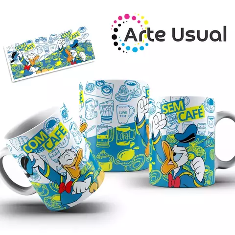 Caneca com e sem café Pato Donald