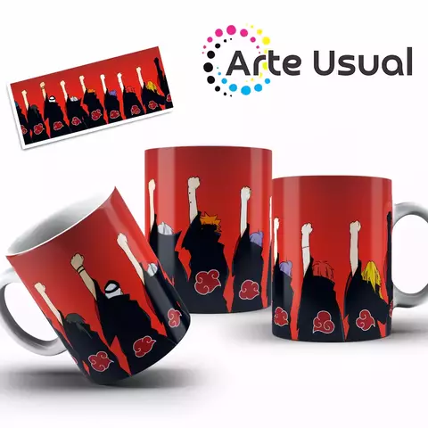 Caneca Naruto Akatsuki de costas