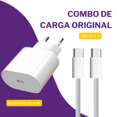 COMBO DE CARGA! Cargador 20w + Usb Tipo C a C (Carga rapida y segura) - comprar online