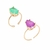 Kit de Anéis Gota Oval Fusion Ametista 2 Unidades Banho de Ouro 18K