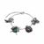 Pulseira Four Bugs com Zircônias Coloridas - 19cm - Banho de Ródio Branco