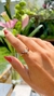 Anel Cristal Paraiba Gotas Com Cravação Inglesa Garras Banho de Ouro 18K ARO 15 - comprar online