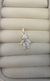 Pingente menino zircônias e pedra azul PRATA 925 tam M