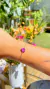 Pulseira Fusion Ametista Gota Bordada Banho de Ouro 18K regulavel - comprar online