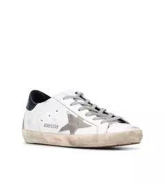 Golden Goose Super-star Talón Negro (Parche Estrella Gris) en internet