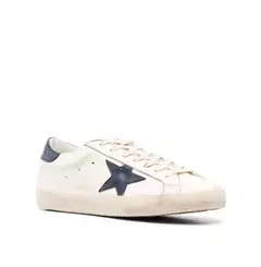 Golden Goose Super-star Blanco Talón Negro (Parche Estrella Negro) en internet