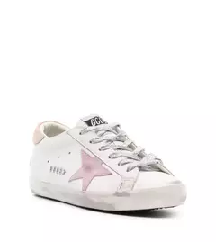 Golden Goose Super-star Blanco Talón Rosa (Parche Estrella Rosa) en internet