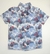 Camisa Social Infantil Folhas Azul flores Vermelhas Novo - comprar online