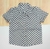 Camisa Social Infantil Abstrato Branco e Preto Líbano Novo