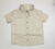 Camisa Social Infantil Triângulos Bege e Branco Novo