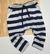 Calça Saruel Listrada Azul Marinho e Branco Suplex Infantil Novo