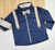 Conjunto Kit Camisa Azul Marinho Bolívia, Gravata e Suspensório Bege Infantil Novo