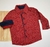 Camisa Vermelha Poá Bege e Azul Marinho Infantil Novo