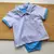 Polo Camiseta Body Branco Azul bebê 2 em 1 Infantil Novo - comprar online