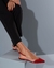SAPATILHA SLINGBACK EM COURO COM VINIL VERMELHO